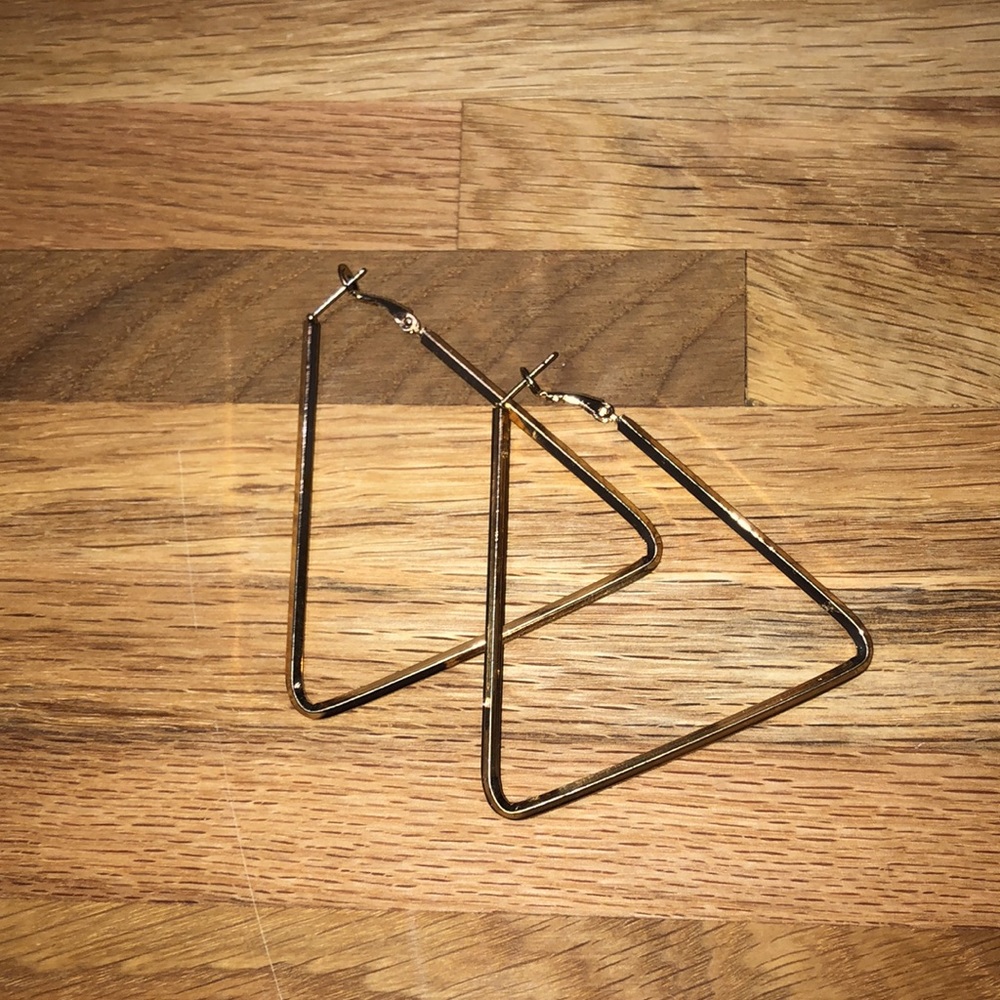 Gold Triangle Earrings